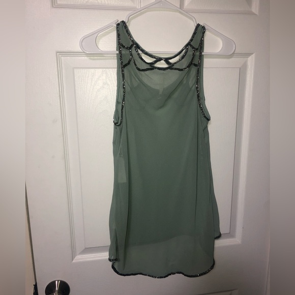 Willow & Clay seafoam beaded tank - Picture 3 of 8